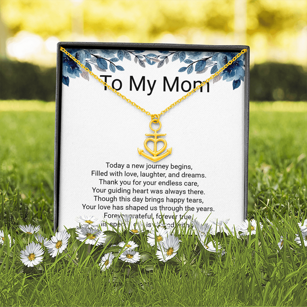 Bride's Mother Anchor Pendant Necklace – Meaningful Wedding Gift for Mum