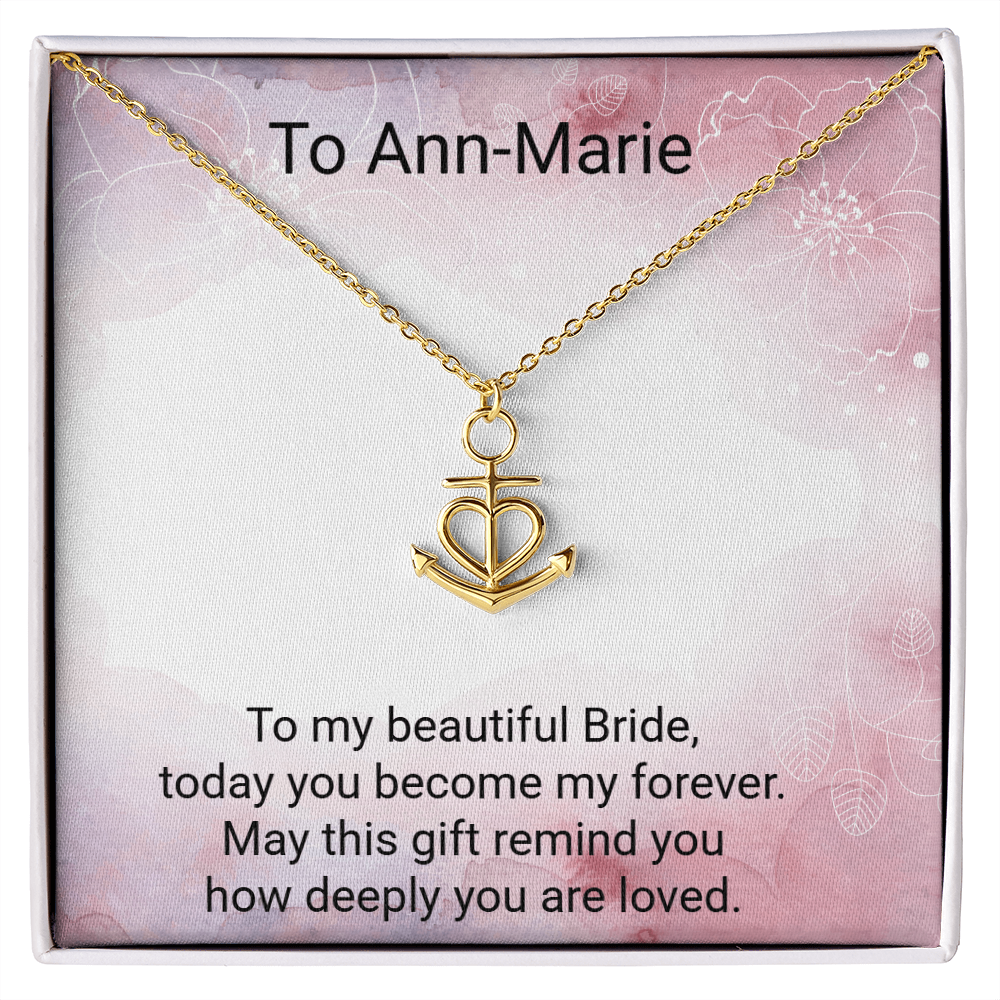 Anchor Pendant Necklace for the Bride – Meaningful Wedding Gift for Her