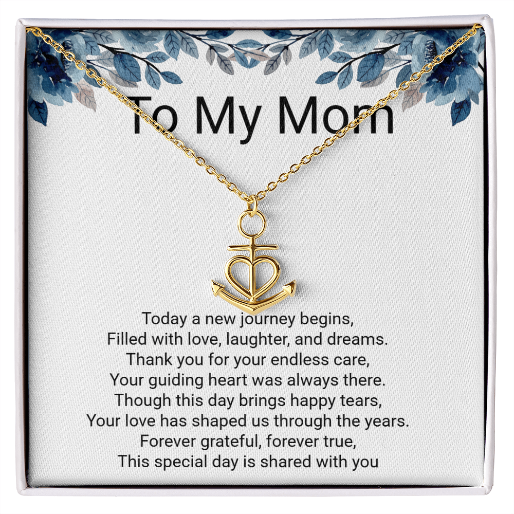 Bride's Mother Anchor Pendant Necklace – Meaningful Wedding Gift for Mum