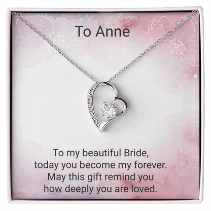 Bride Gift Forever Love Necklace – Elegant Wedding Day Jewellery Gift for the Bride