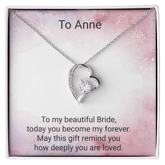 Bride Gift Forever Love Necklace – Elegant Wedding Day Jewellery Gift for the Bride