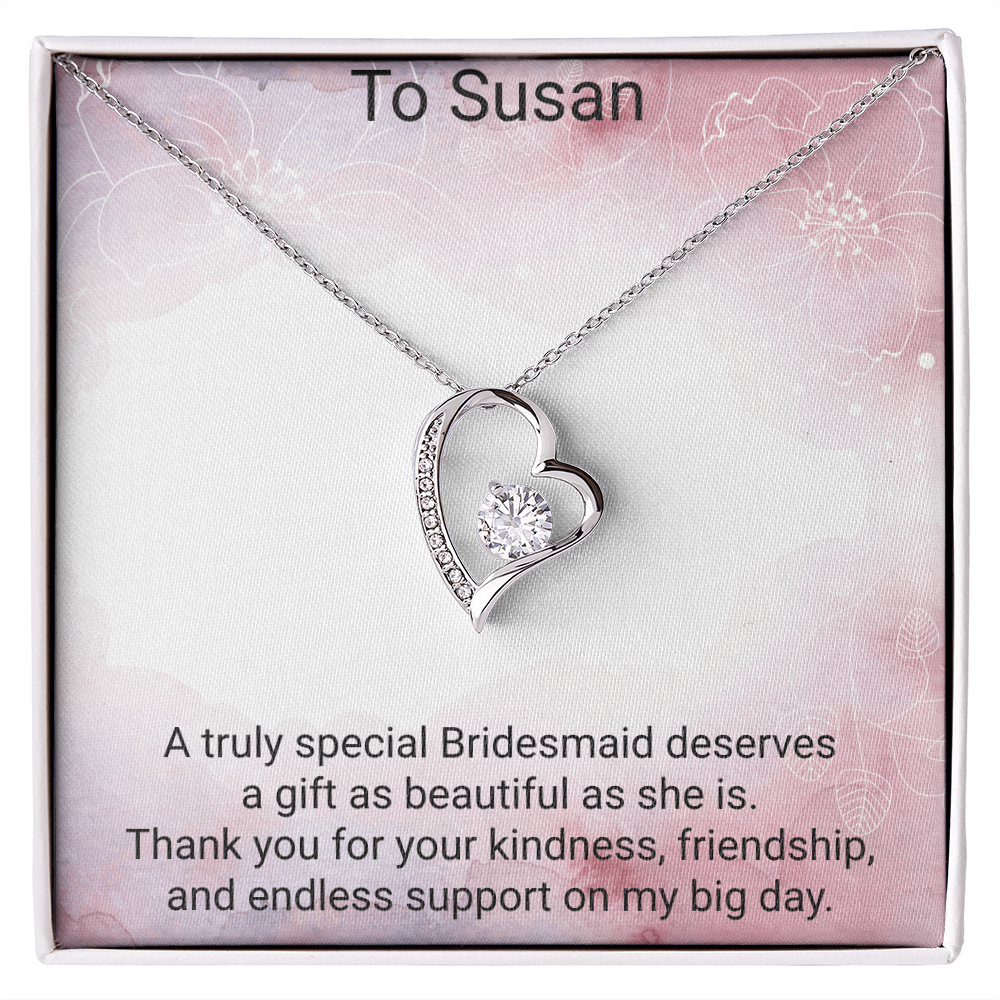 Bridesmaid Gift Forever Love Necklace – Beautiful Thank You Jewellery for Bridesmaids