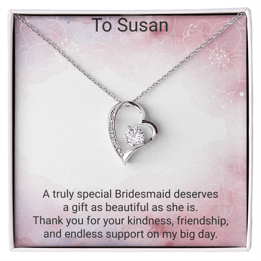 Bridesmaid Gift Forever Love Necklace – Beautiful Thank You Jewellery for Bridesmaids