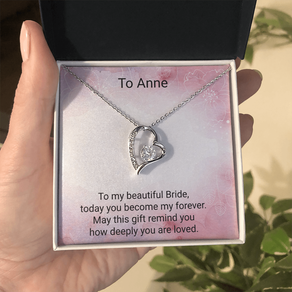 Bride Gift Forever Love Necklace – Elegant Wedding Day Jewellery Gift for the Bride