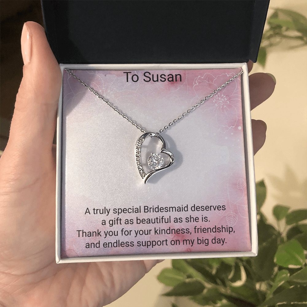 Bridesmaid Gift Forever Love Necklace – Beautiful Thank You Jewellery for Bridesmaids