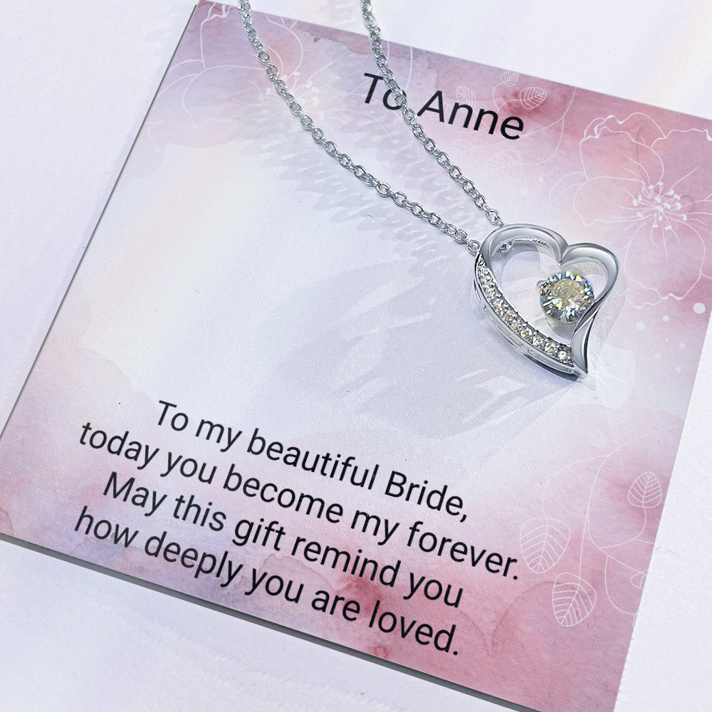 Bride Gift Forever Love Necklace – Elegant Wedding Day Jewellery Gift for the Bride