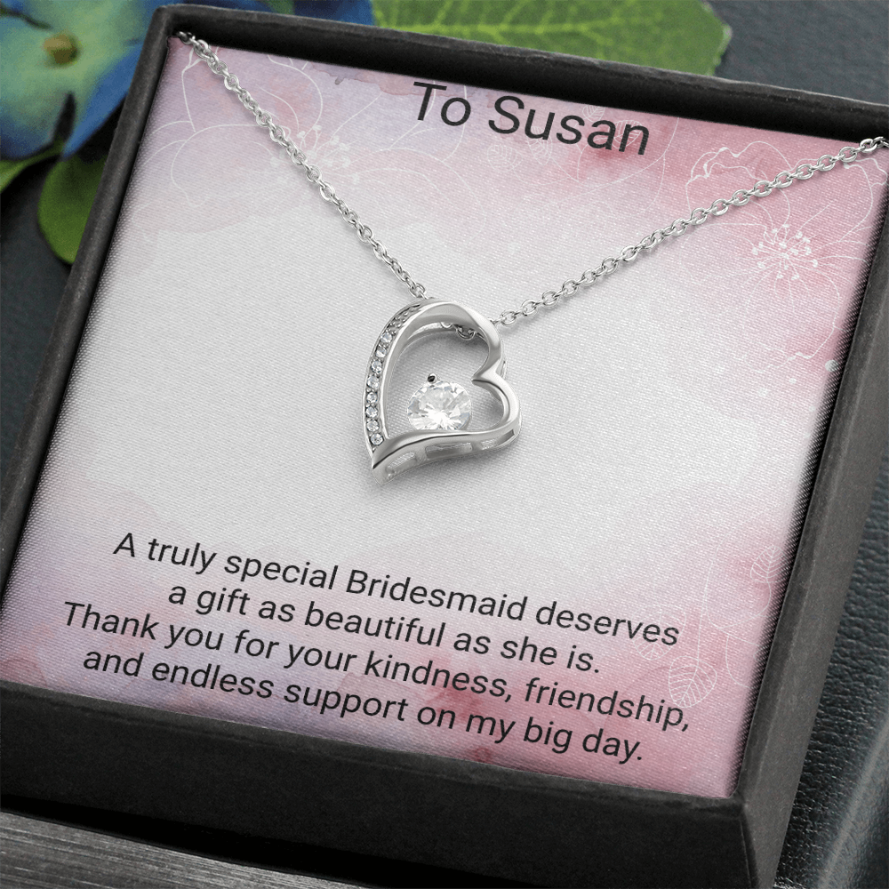 Bridesmaid Gift Forever Love Necklace – Beautiful Thank You Jewellery for Bridesmaids