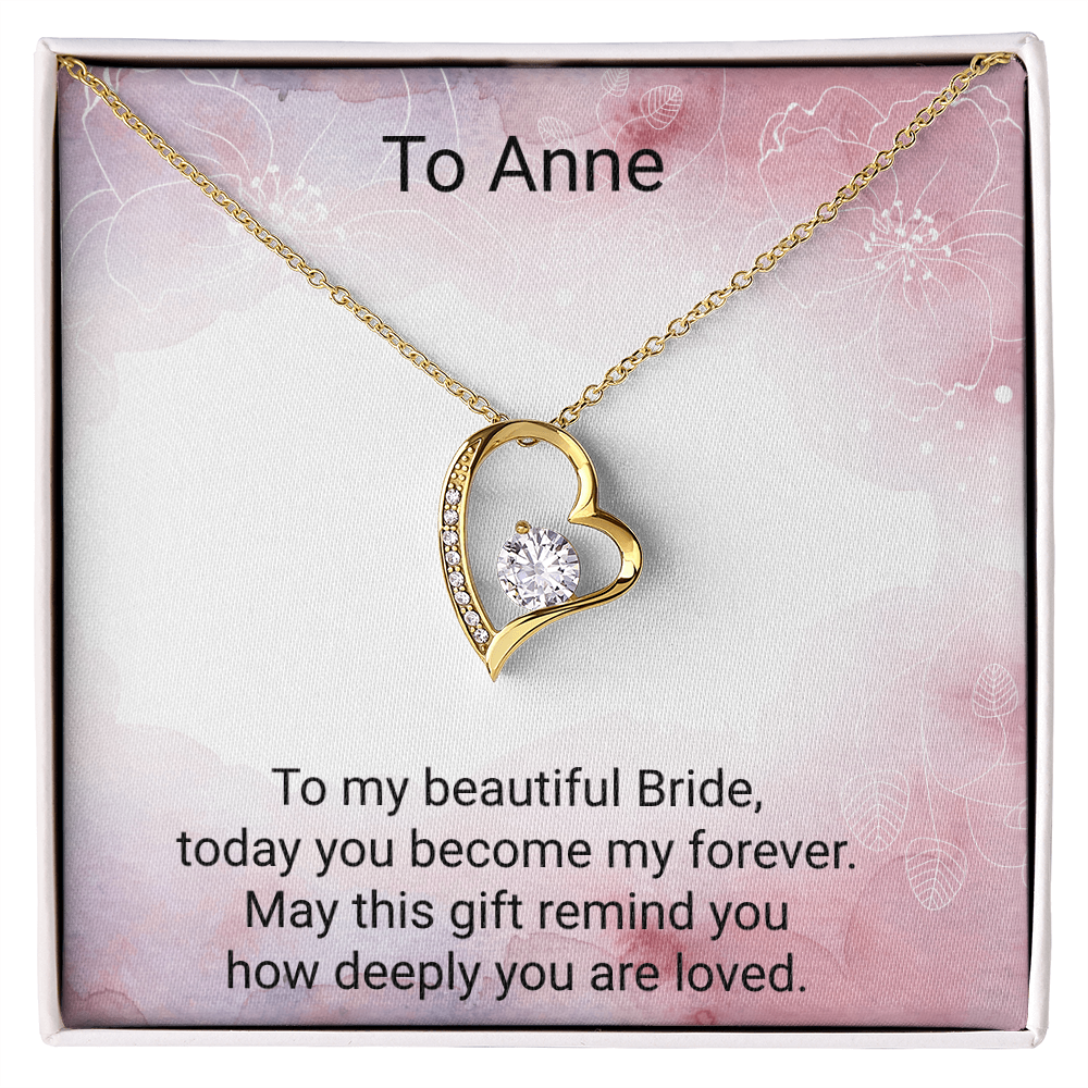 Bride Gift Forever Love Necklace – Elegant Wedding Day Jewellery Gift for the Bride