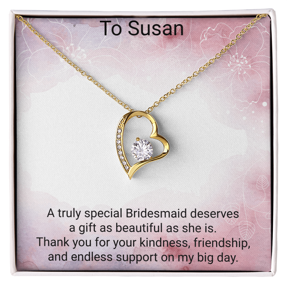 Bridesmaid Gift Forever Love Necklace – Beautiful Thank You Jewellery for Bridesmaids