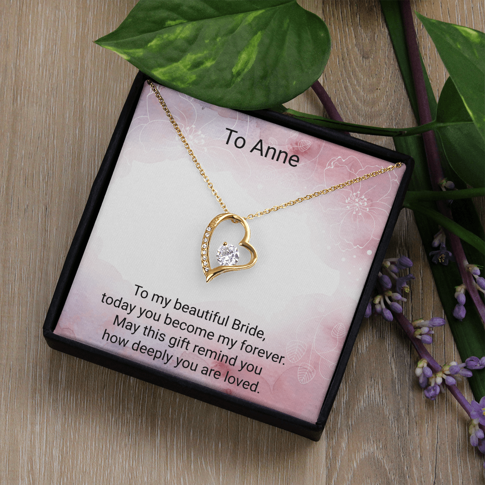 Bride Gift Forever Love Necklace – Elegant Wedding Day Jewellery Gift for the Bride