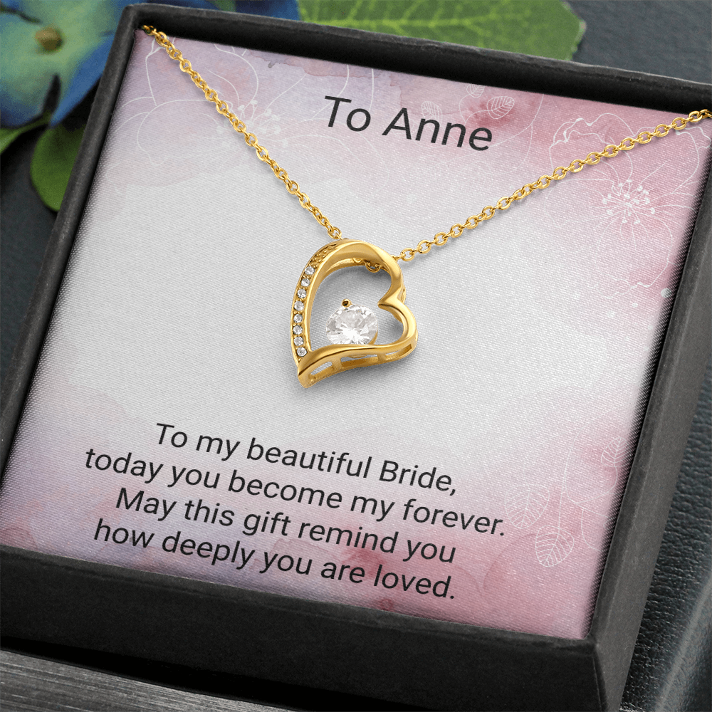 Bride Gift Forever Love Necklace – Elegant Wedding Day Jewellery Gift for the Bride
