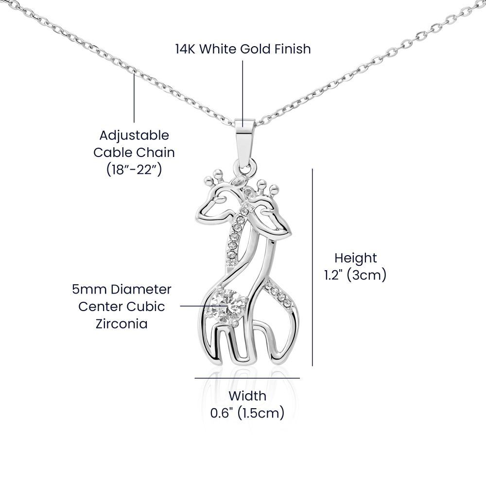 Mother of the Groom Gift Giraffe Sparkling Cubic Zirconia Necklace | Elegant Wedding Keepsake