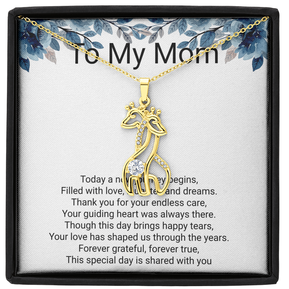 Mother of the Bride Gift Giraffe Sparkling Cubic Zirconia Necklace | Wedding Thank You Jewellery
