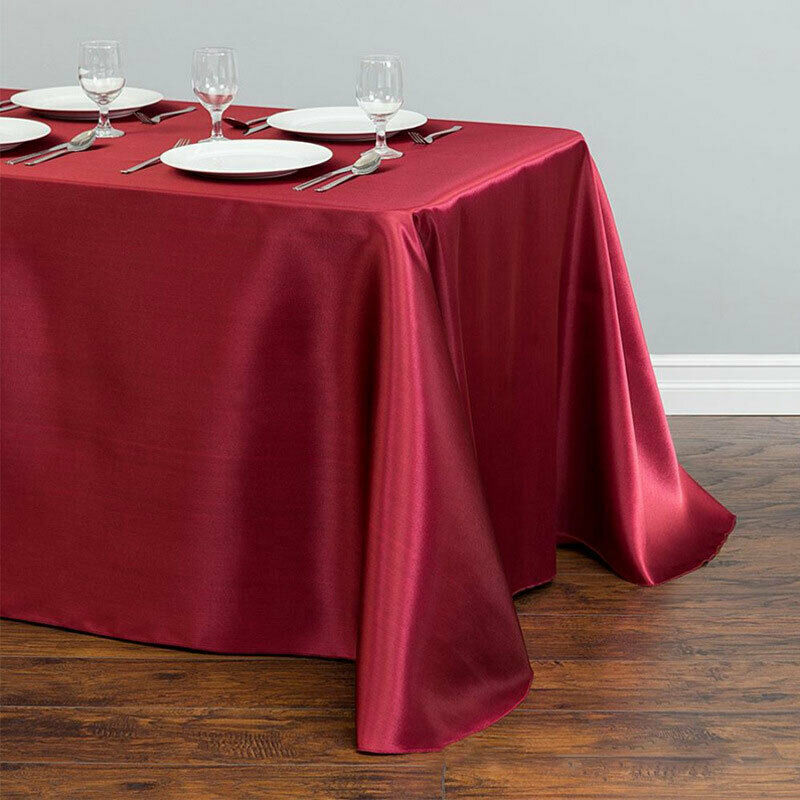 Elegant 145 cm Satin Retangular Tablecloth – Ideal for Weddings & Events