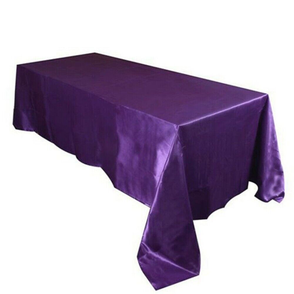 Elegant 145 cm Satin Retangular Tablecloth – Ideal for Weddings & Events