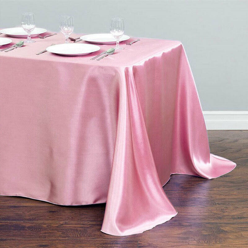 Elegant 145 cm Satin Retangular Tablecloth – Ideal for Weddings & Events