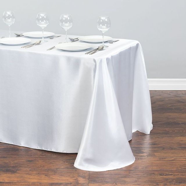 Elegant 145 cm Satin Retangular Tablecloth – Ideal for Weddings & Events