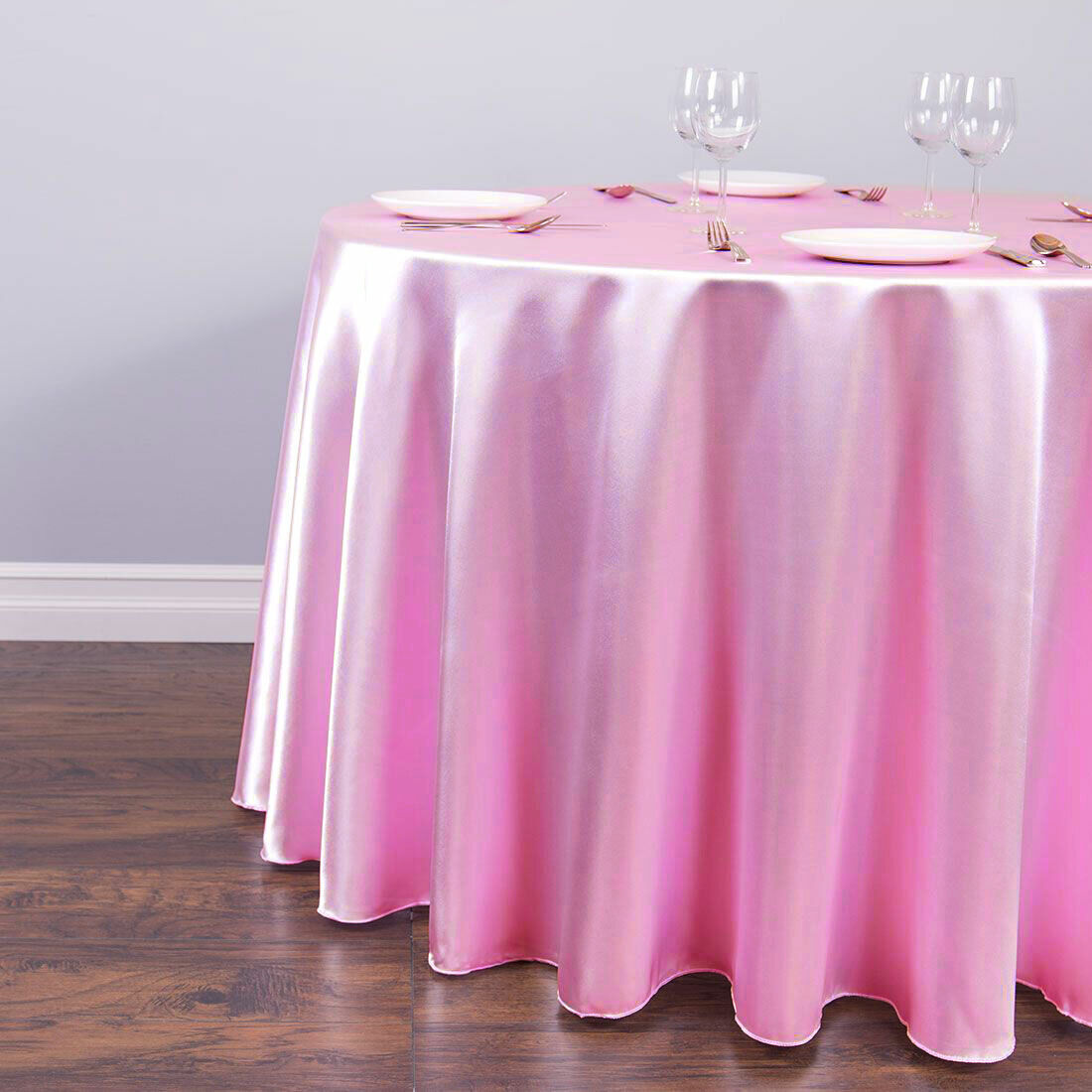 Elegant 145 cm Satin Round Tablecloth – Ideal for Weddings & Events