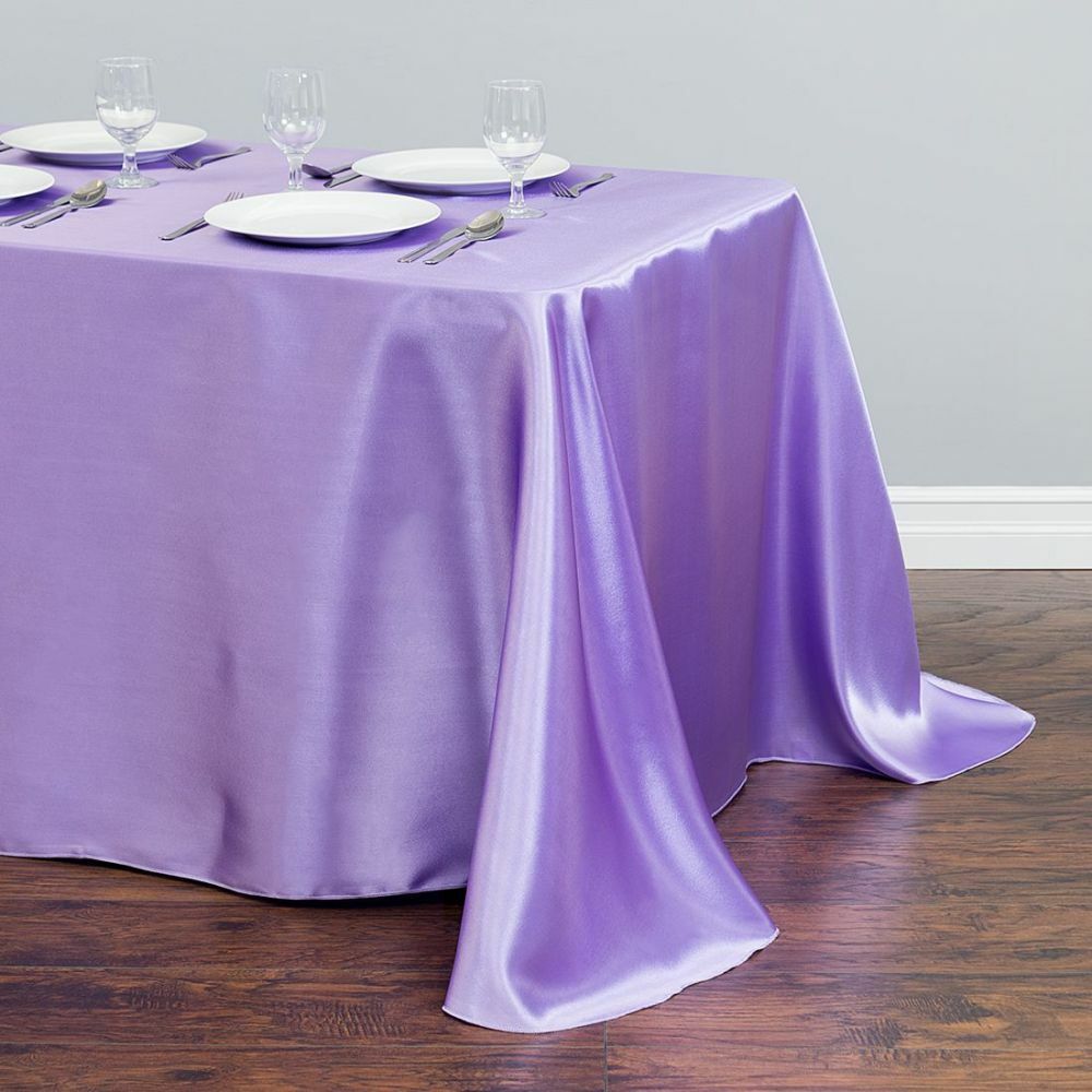 Elegant 145 cm Satin Retangular Tablecloth – Ideal for Weddings & Events
